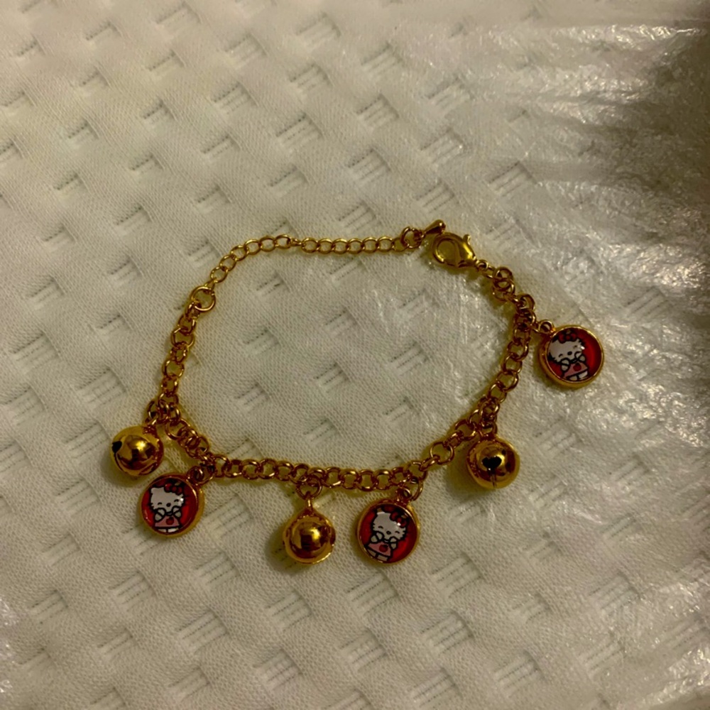 Gold hello kitty bracelet